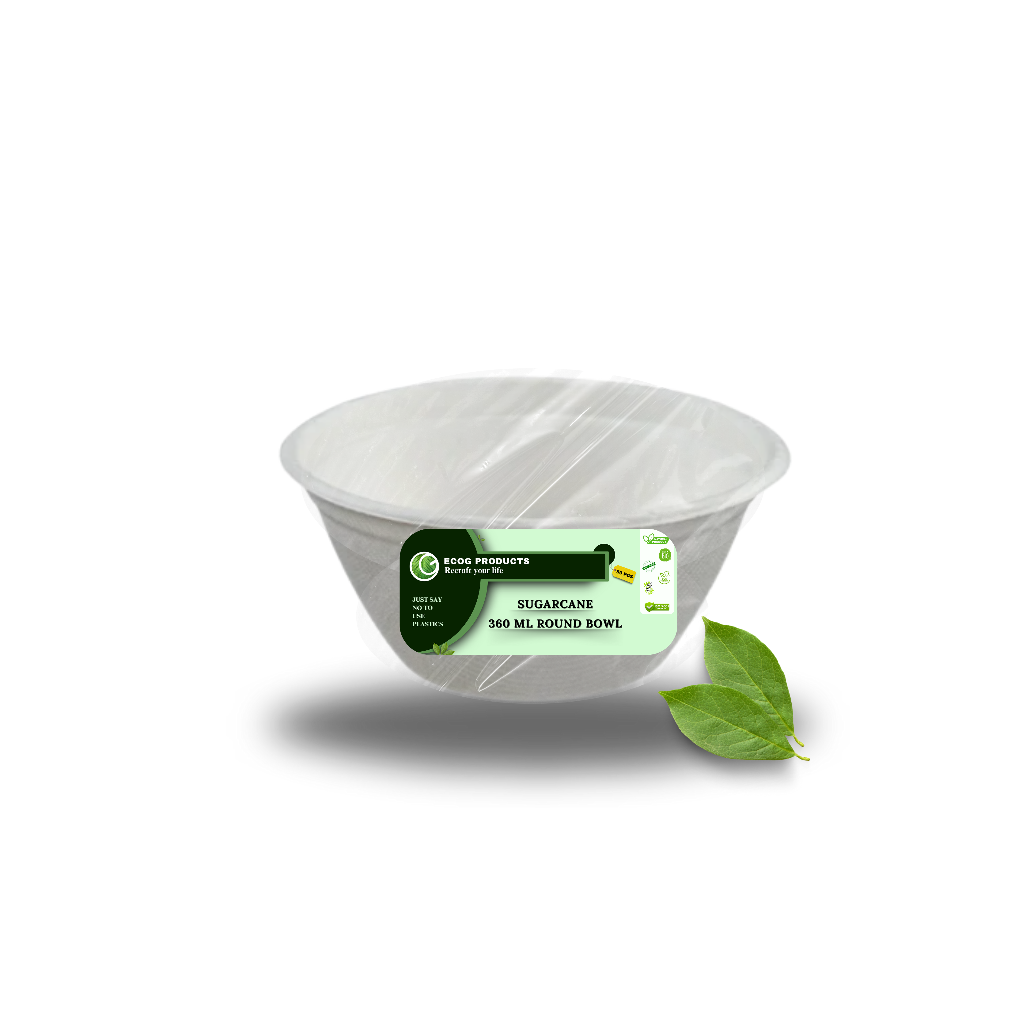 EKOPAK 360ML Sugar Cane Bowl-10pcs
