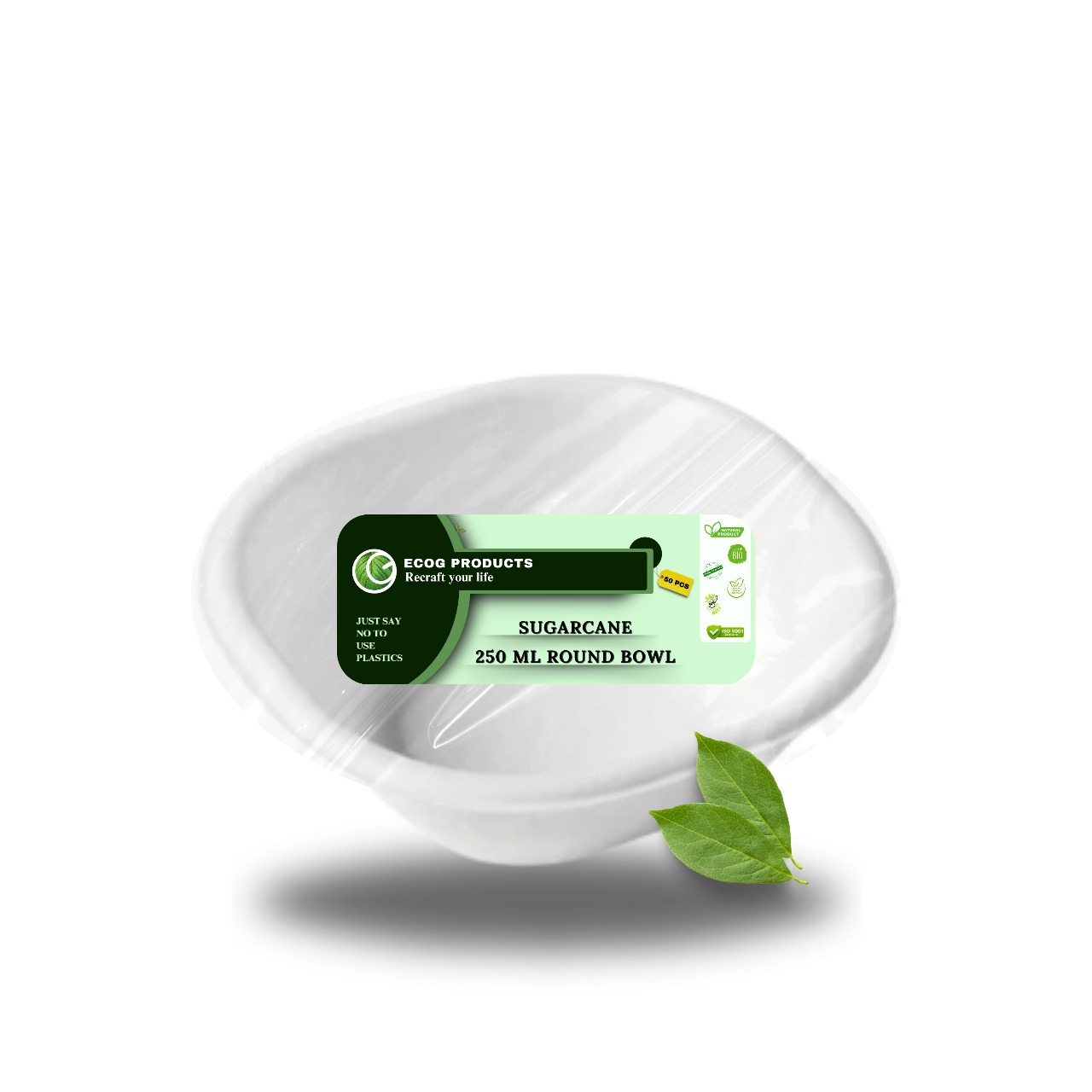 EKOPAK 250ML SUGAR CANE BOWL-25PCS